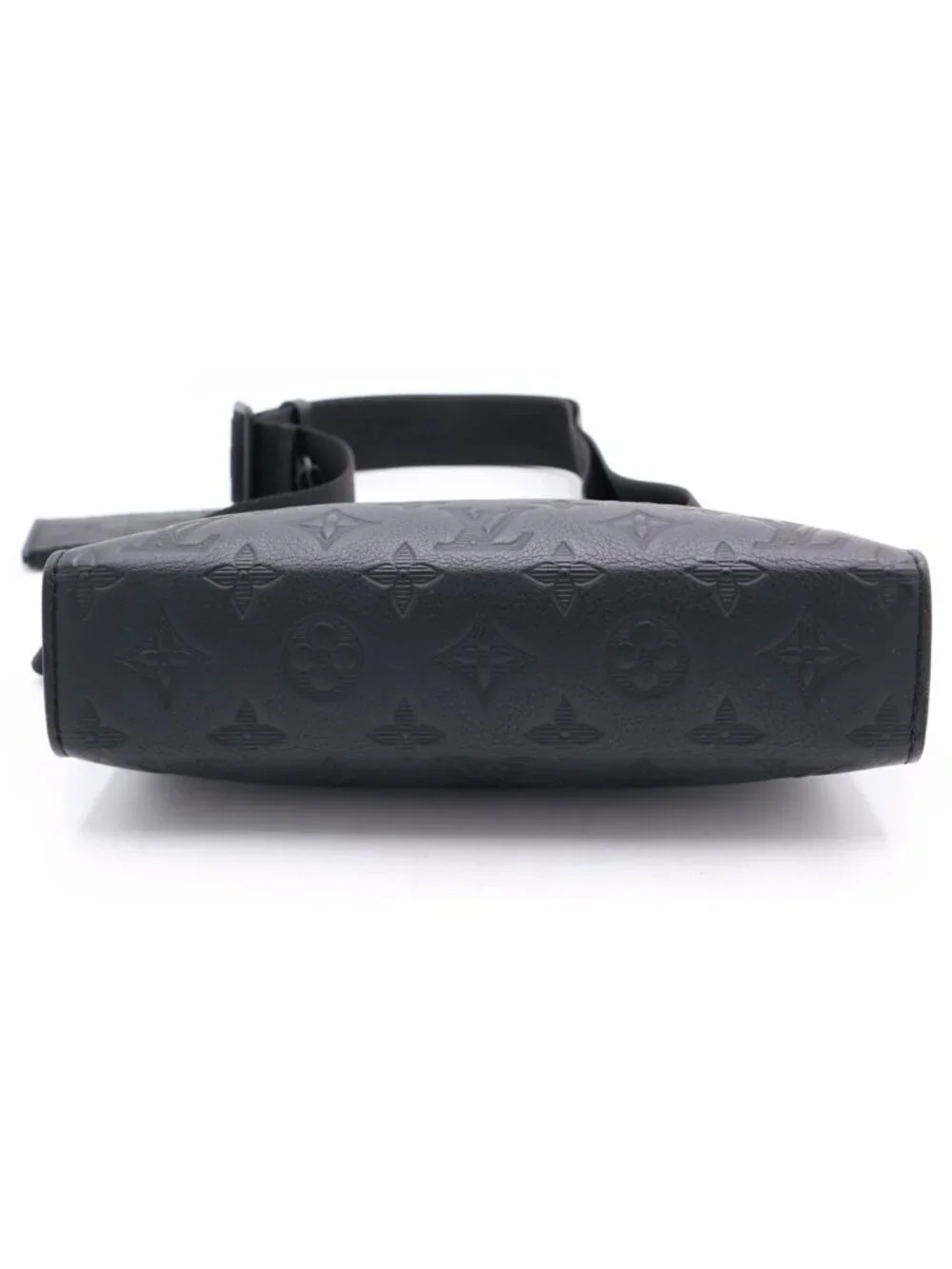 Louis Vuitton Gaston Wear Blue Wallet Shoulder Back Monogram Shadow Leather Noir